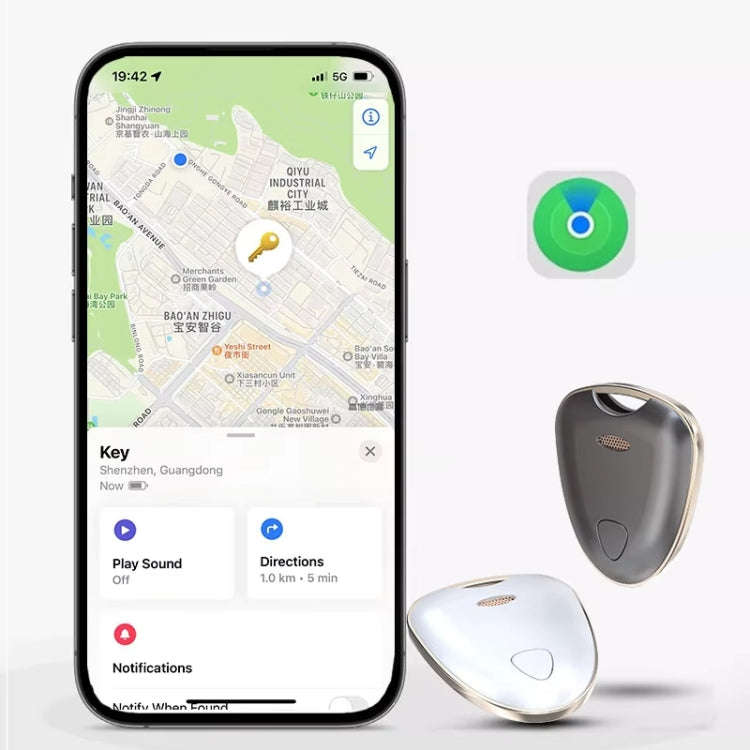 Smart Tracker Tag Anti-Lost Key Finder Works With Find My App(Silver)