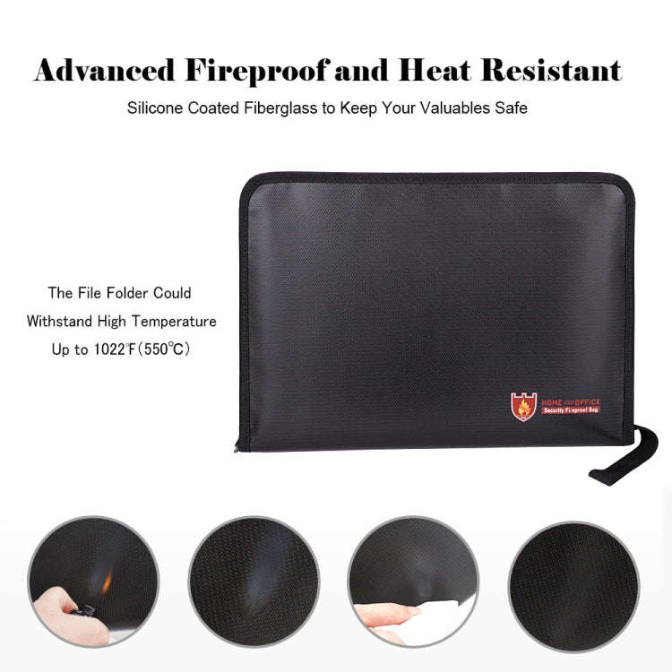 Fireproof Waterproof Accordion File Bag Document Organizer with 13 Pockets A4 Size 14.4x9.8x0.8 Inch