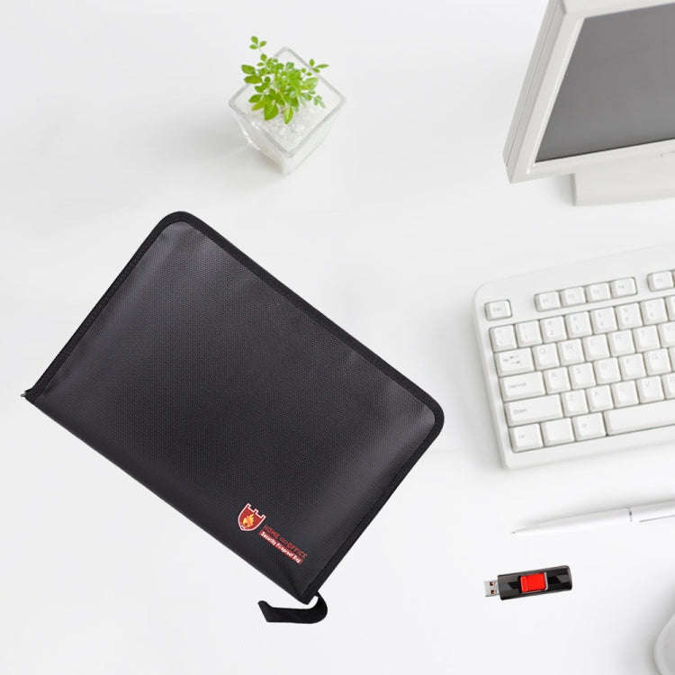Fireproof Waterproof Accordion File Bag Document Organizer with 13 Pockets A4 Size 14.4x9.8x0.8 Inch