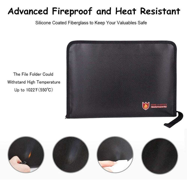 Fireproof Waterproof Accordion File Bag Document Organizer with 12 Pockets A4 Size 14.3x9.8x0.8 Inch