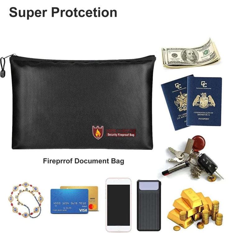 11.4x7.9in Fireproof Waterproof Document And Money Bag Cash Envelope For Jewelry Passport Valuables