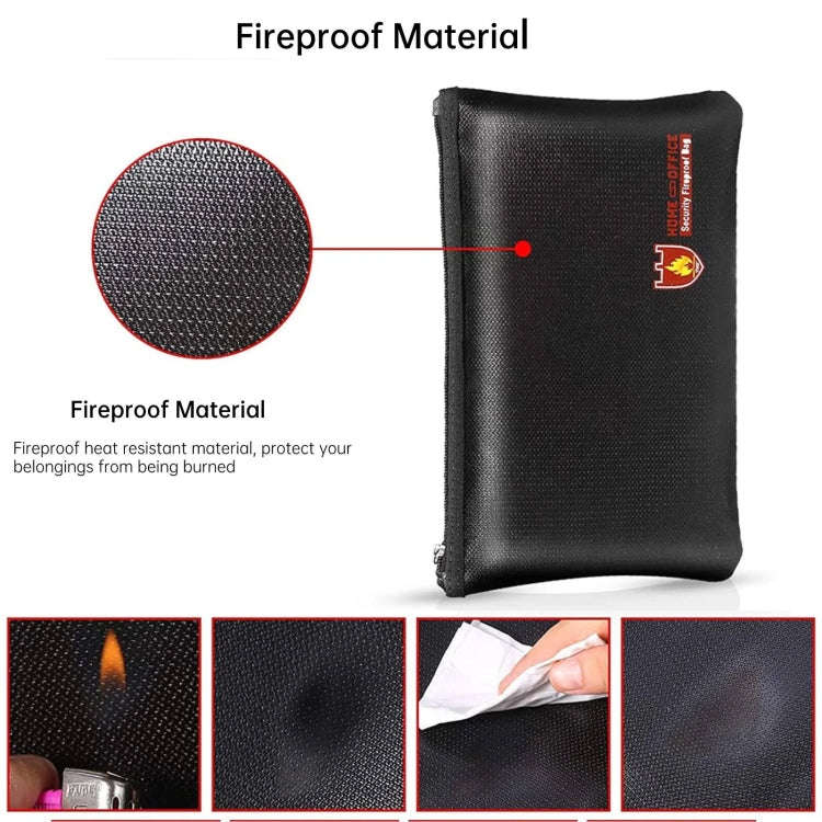 11.4x7.9in Fireproof Waterproof Document And Money Bag Cash Envelope For Jewelry Passport Valuables