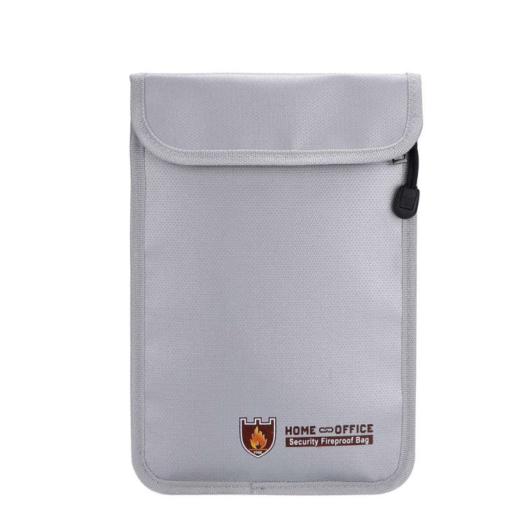Double Zipper Pockets Fireproof Document Bag Valuables Storage Pouch 10.6x6.9 Inch
