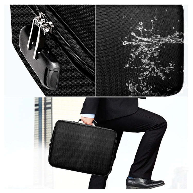 Fireproof and Waterproof Document Storage Bag Handbag with Password Lock 14.2x10.6x3.9 Inch