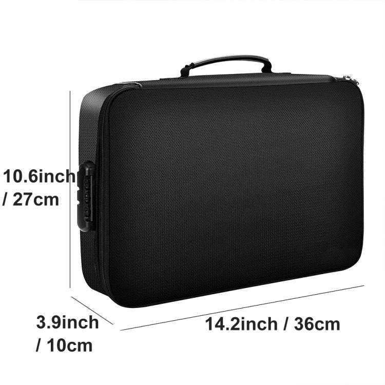 Fireproof and Waterproof Document Storage Bag Handbag with Password Lock 14.2x10.6x3.9 Inch