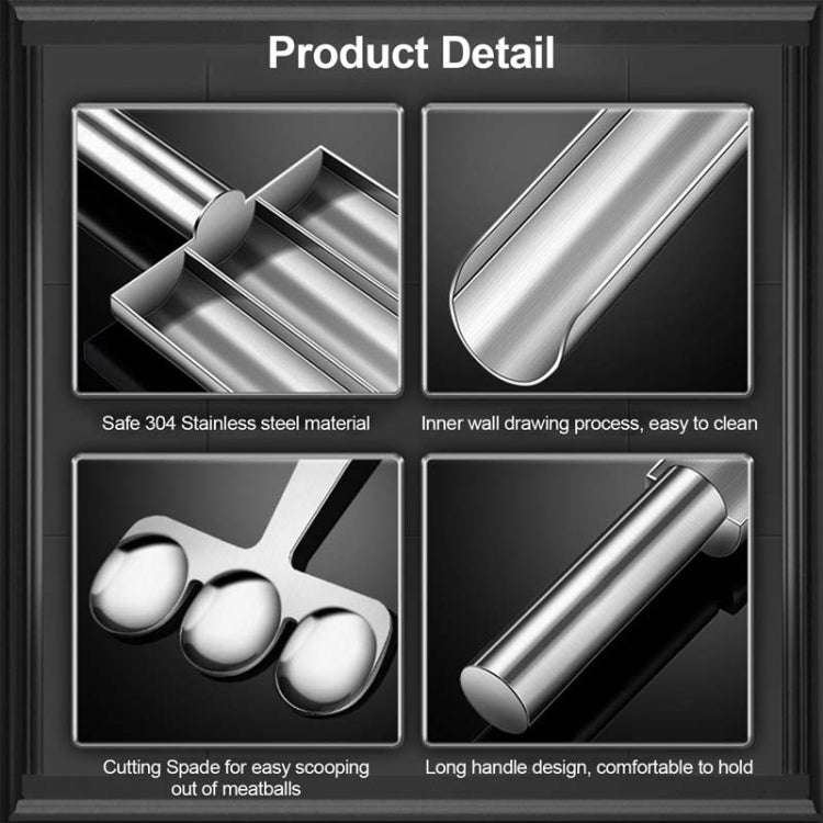 Stainless Steel Meatball Maker Household Fishball Shrimp Sauce Mold, Style: Double Cylinders