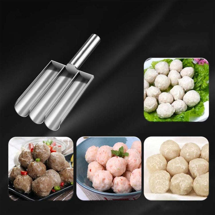 Stainless Steel Meatball Maker Household Fishball Shrimp Sauce Mold, Style: Double Cylinders