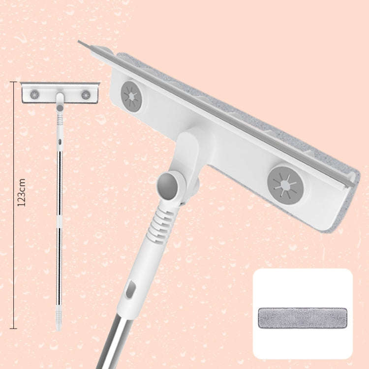 123cm Telescopic Two-section Rod Cleaning and Scraping 2-in-1 Household Glass Cleaning Tool