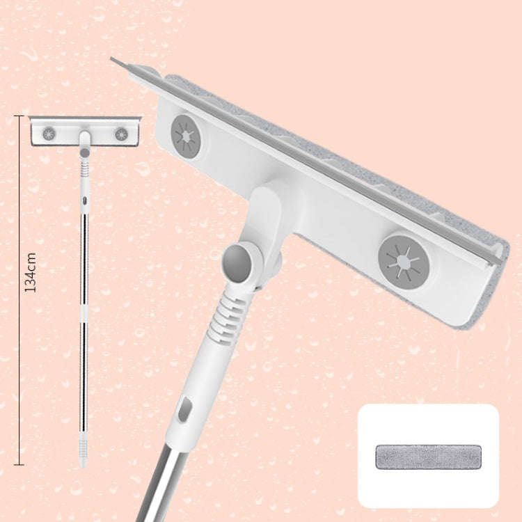 134cm Telescopic Three-section Rod Cleaning and Scraping 2-in-1 Household Glass Cleaning Tool