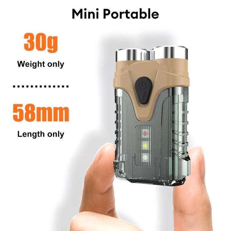 E-SMARTER Portable LED Keychain Light Outdoor Camping Dual Lamp(Brown)