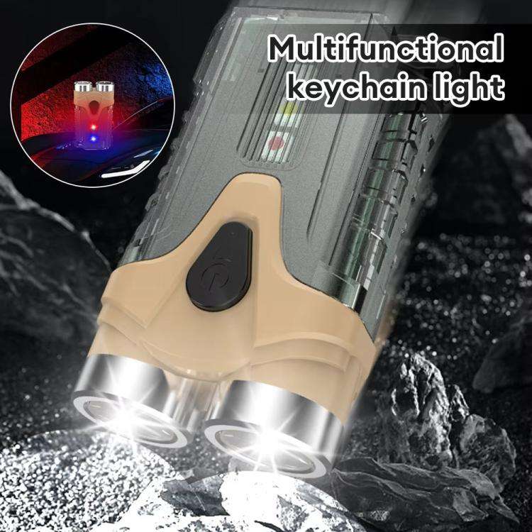 E-SMARTER Portable LED Keychain Light Outdoor Camping Dual Lamp(Brown)