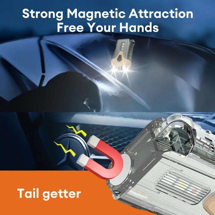 E-SMARTER Portable LED Keychain Light Outdoor Camping Dual Lamp(Gray)
