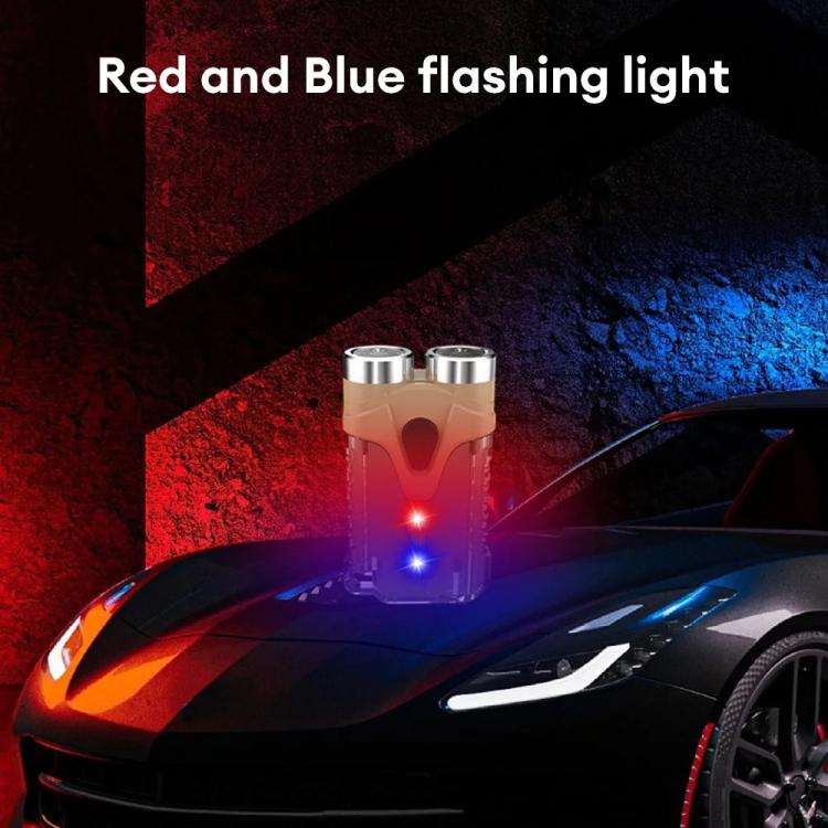 E-SMARTER Portable LED Keychain Light Outdoor Camping Dual Lamp(Brown)