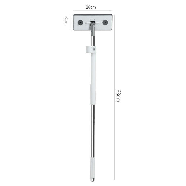 63cm Two-section Rod Mini Hands-free Washing Multifunctional Mop 2-in-1 Glass Cleaner and Scraper
