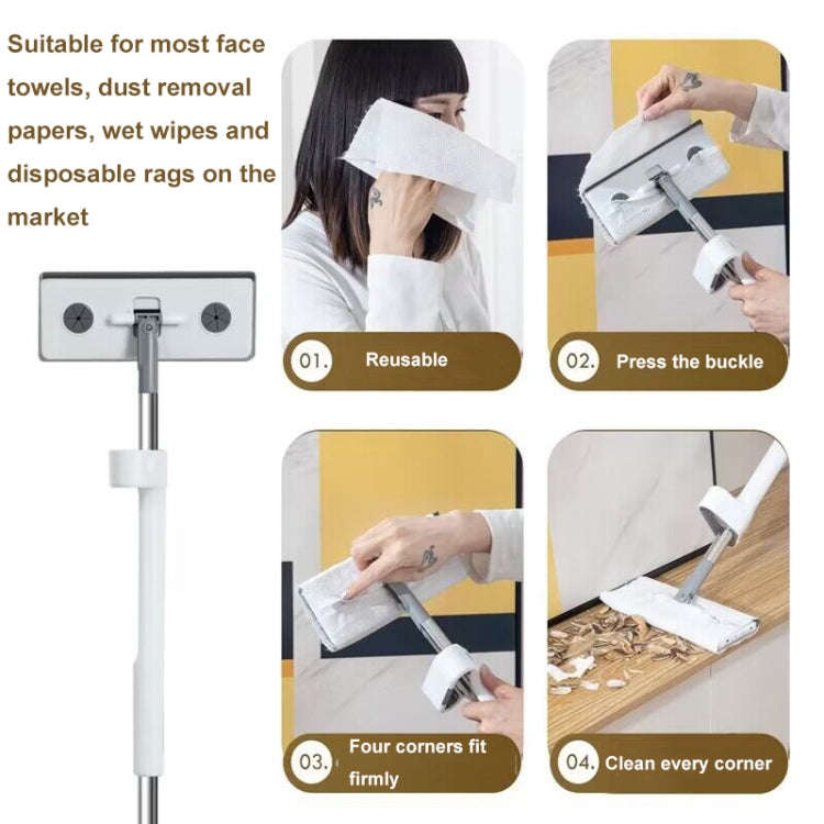 63cm Two-section Rod Mini Hands-free Washing Multifunctional Mop 2-in-1 Glass Cleaner and Scraper