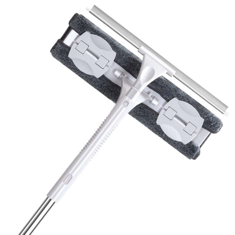 Multifunctional Household Telescopic Rod Double-sided Window Cleaner, Size: Two-section Rod(White)