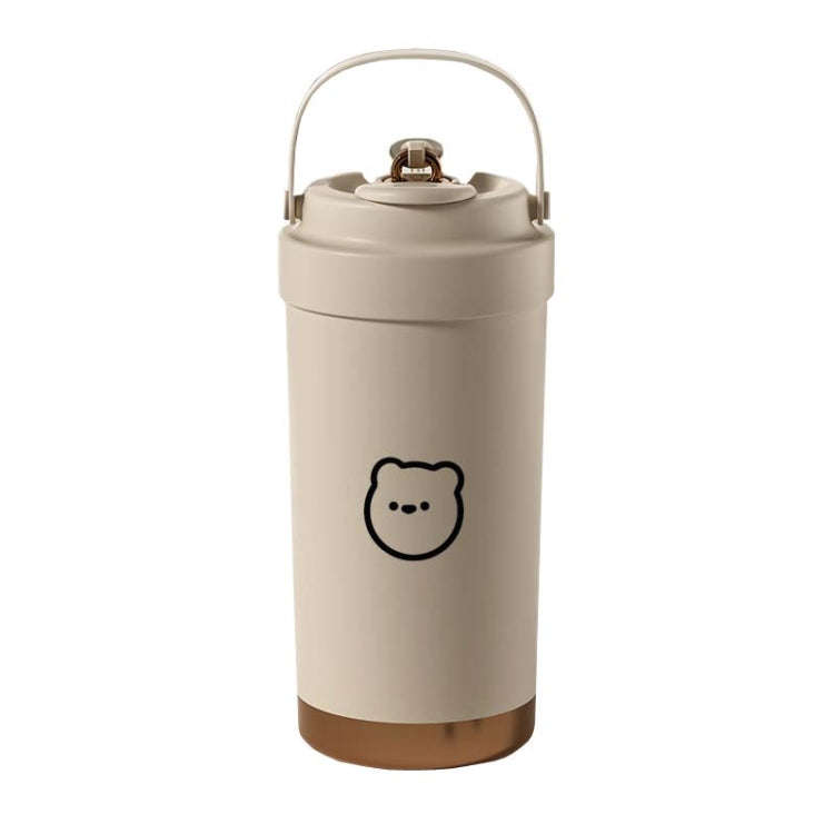 500ml 316 Stainless Steel Insulated Mug Portable Carry-On Dual Drink Coffee Cup With Straw(Coffee...