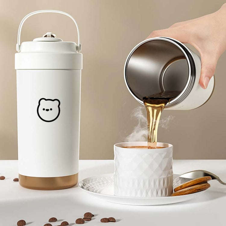 500ml 316 Stainless Steel Insulated Mug Portable Carry-On Dual Drink Coffee Cup With Straw(Pink)