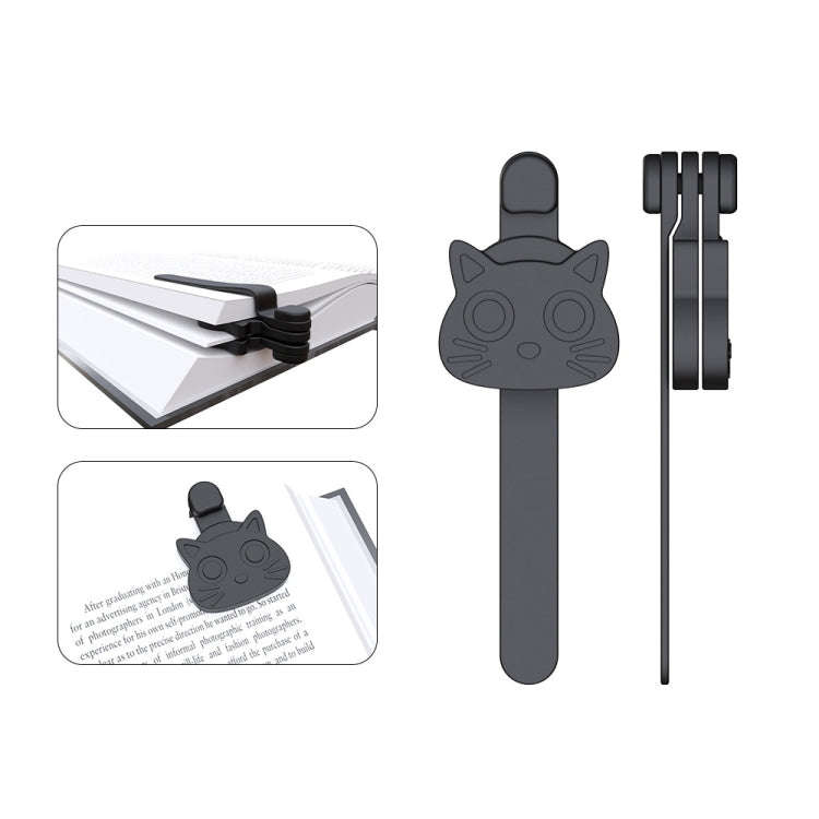 Silicone Magnetic Bookmark Follows The Page Turning Reading Auxiliary Tools(Black)