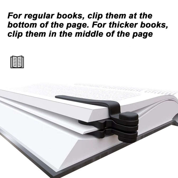 Silicone Magnetic Bookmark Follows The Page Turning Reading Auxiliary Tools(Black)