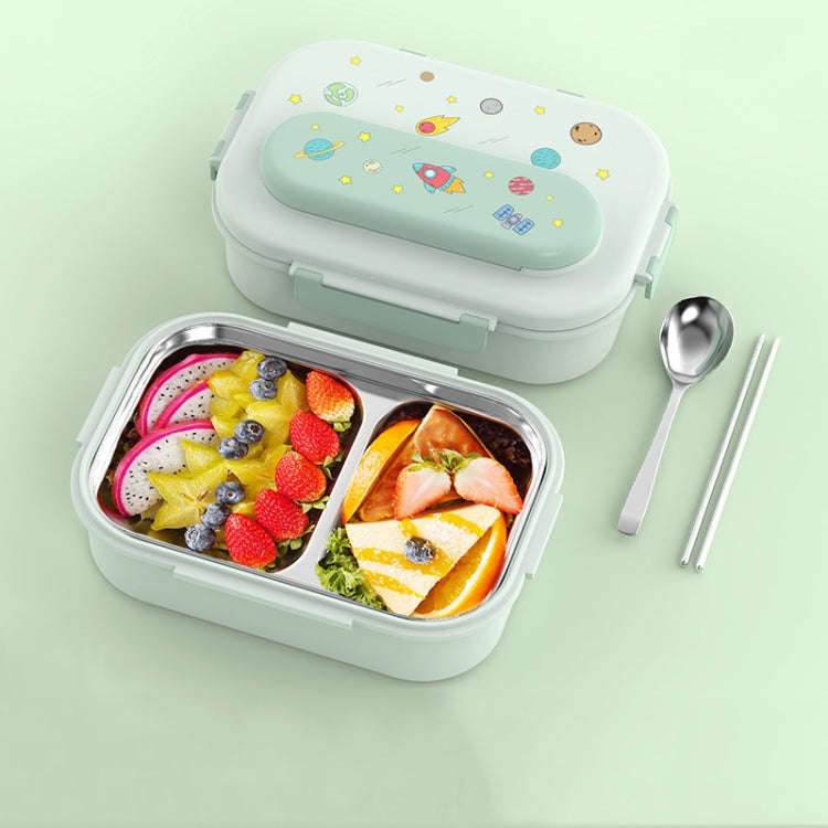 316 Stainless Steel Insulated Lunch Box Children Portable Compartment Lunch Case, Style: Light Gr...
