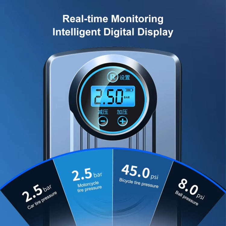 Car Portable Mini Digital Display High Power Multifunctional Inflatable Pump, Model: Wireless