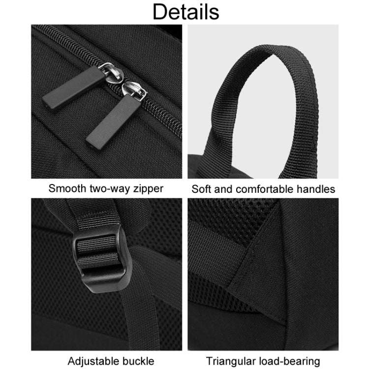 SKV B22016 Men Business Casual Double Shoulder Bag Outdoor Travel Laptop Backpack(Gray Blue)
