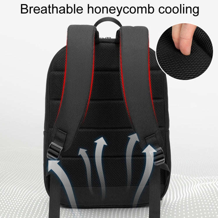 SKV B22016 Men Business Casual Double Shoulder Bag Outdoor Travel Laptop Backpack(Gray Blue)