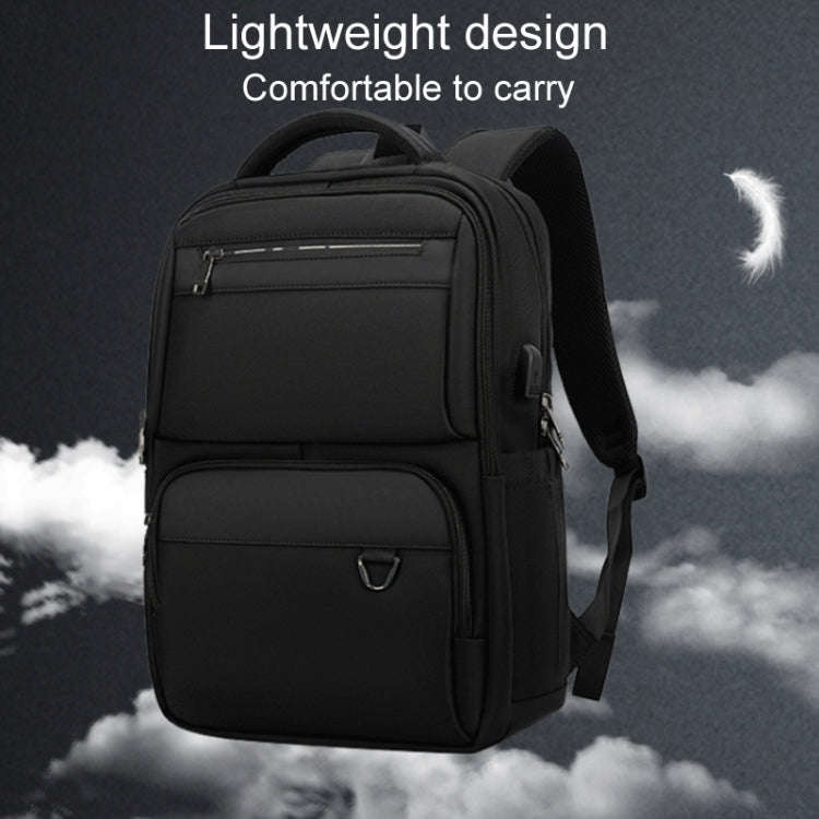 SKV B23889 Men Large Capacity Double-Shoulder Business Laptop Bag(Black)
