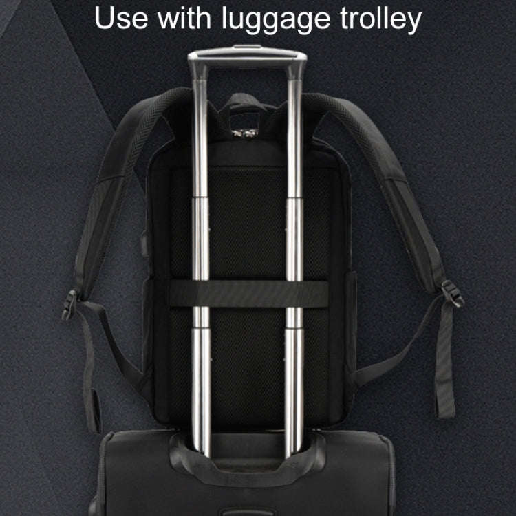 SKV B23889 Men Large Capacity Double-Shoulder Business Laptop Bag(Black)