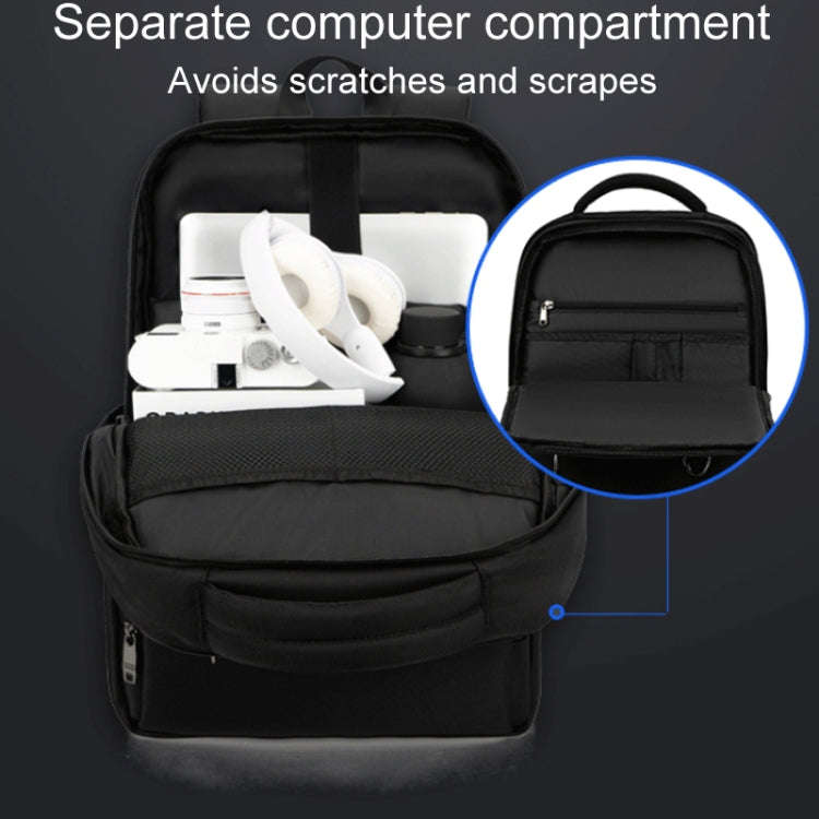 SKV B23889 Men Large Capacity Double-Shoulder Business Laptop Bag(Black)
