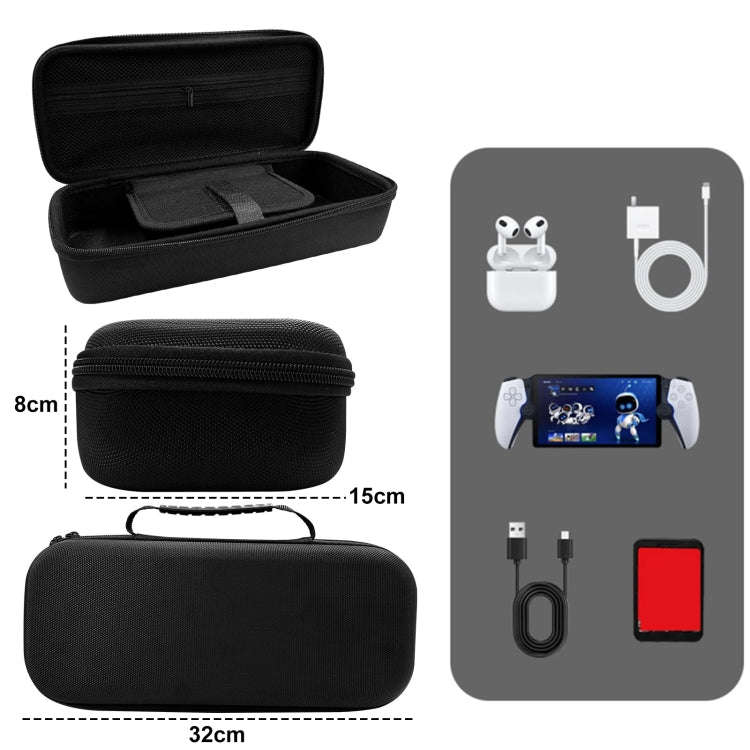 For PS Portal Game Consoles EVA Shockproof Waterproof Storage Bag(Black)