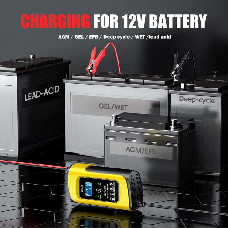 FOXSUR 12V8A SUV Car Motorcycle Intelligent Repair Type Lead-acid Battery Charger(UK Plug)