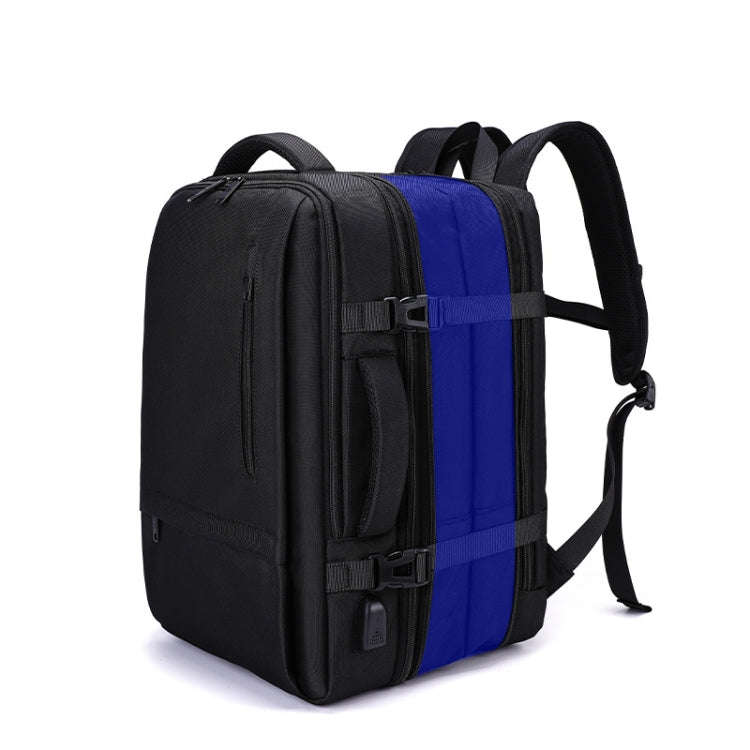 SKV BLB2006 Men Business Travel Double Shoulder Bag Large Capacity Casual Laptop Backpack(Black)