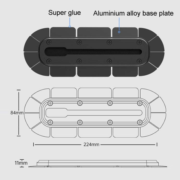 SUV Car Modified Central Control Bracket Base Slider, Specifications: Paste Rail Base
