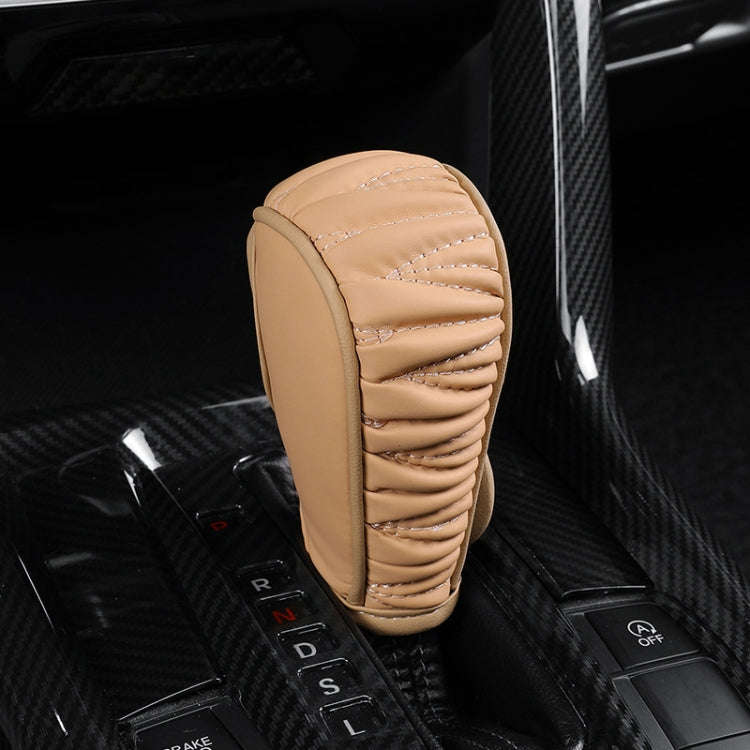 Car Universal Leather Gear Sleeve Breathable Gearshift Cover, Style: Automatic Gear Yellow