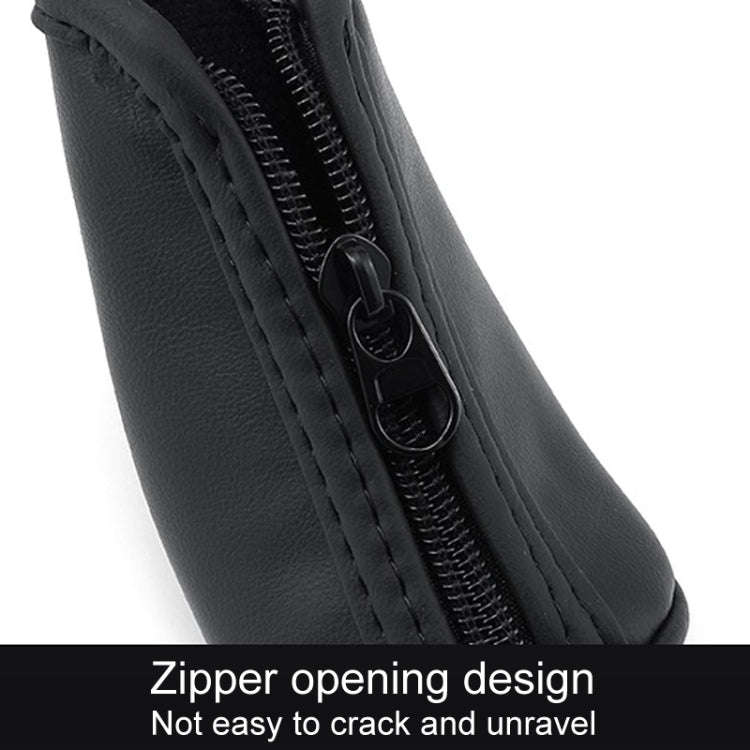 Car Universal Leather Gear Sleeve Breathable Gearshift Cover, Style: T Type Red With Black Line