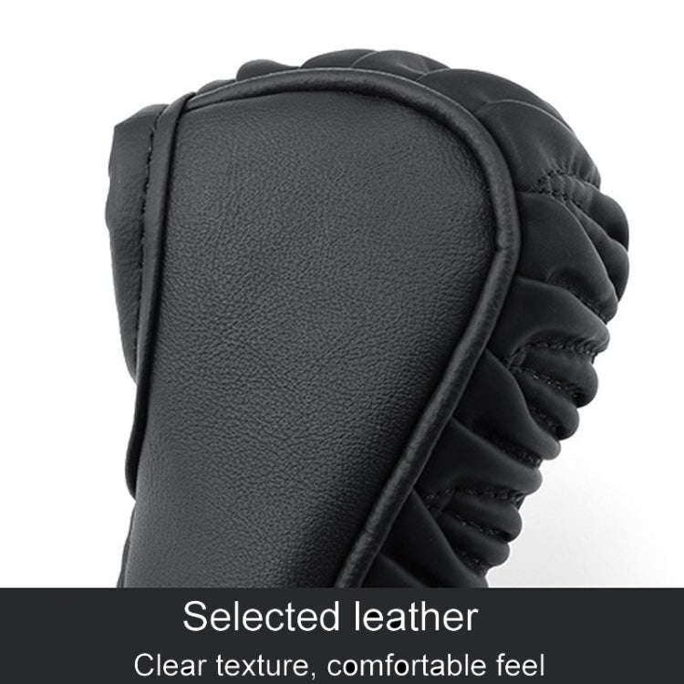 Car Universal Leather Gear Sleeve Breathable Gearshift Cover, Style: T Type Red With Black Line