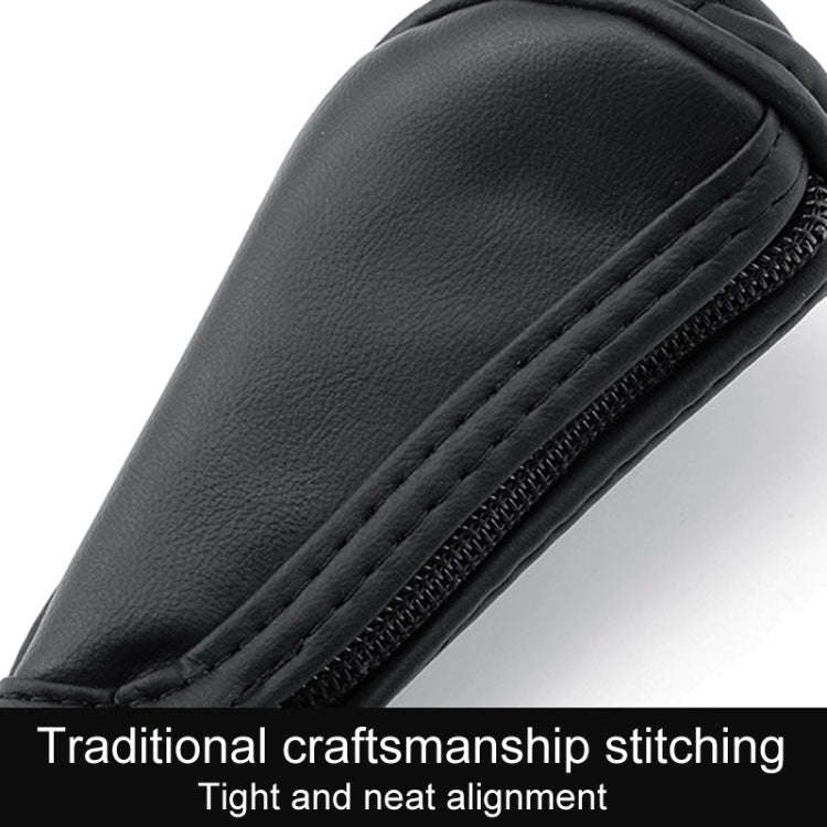 Car Universal Leather Gear Sleeve Breathable Gearshift Cover, Style: T Type Red With Black Line