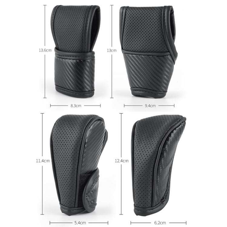 Car Automatic Universal Perforated Breathable Cowhide Side Opening Shift Cover, Style: A-Brown