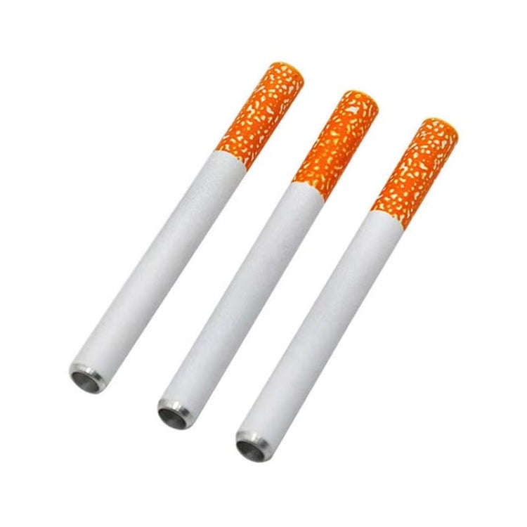 78mm 3pcs Aluminum Alloy Cigarette Shape Mini Metal Pipe Smoking Accessories