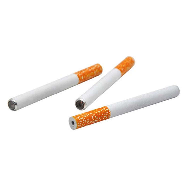78mm 3pcs Aluminum Alloy Cigarette Shape Mini Metal Pipe Smoking Accessories