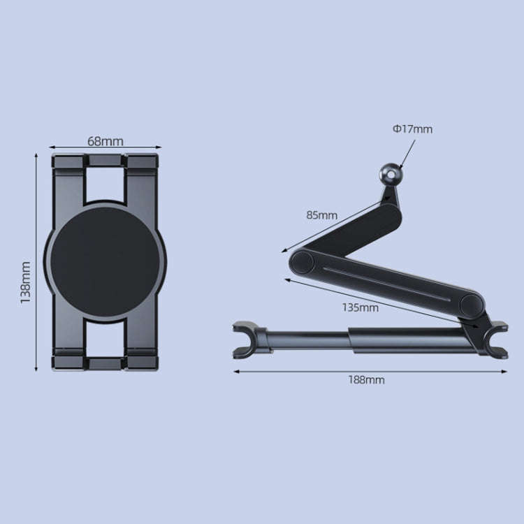 Car Seat Backrest Mobile Phone Tablet Holder, Model: A081+X159