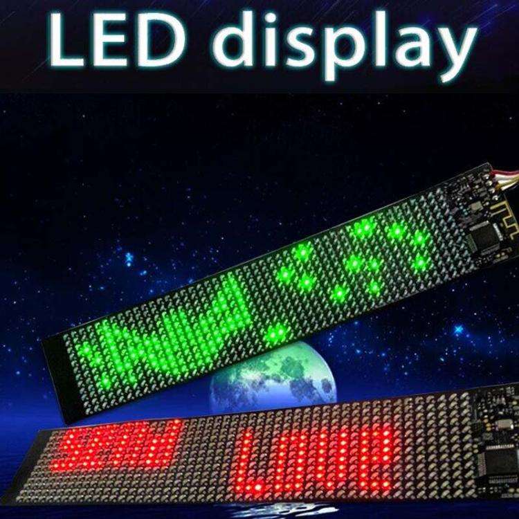 155 X 32mm Hat Backpack Vest Bluetooth LED Flexible Multi-Language Advertising Display Screen(Red)
