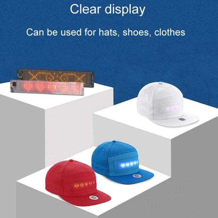 155 X 32mm Hat Backpack Vest Bluetooth LED Flexible Multi-Language Advertising Display Screen(Red)