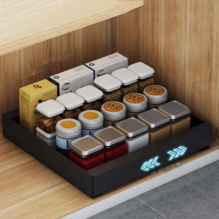 Extensible (30-46cm) Pull-out Cabinet Organizer Storage Rack Slide-out Drawer 43cm Black