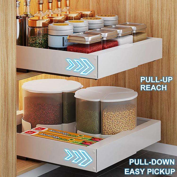 Extensible (30-46cm) Pull-out Cabinet Organizer Storage Rack Slide-out Drawer 43cm Black