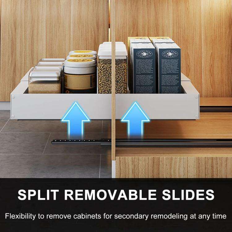 Extensible (30-46cm) Pull-out Cabinet Organizer Storage Rack Slide-out Drawer 43cm Black
