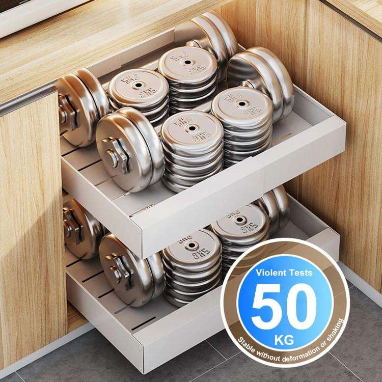 Extensible (30-46cm) Pull-out Cabinet Organizer Storage Rack Slide-out Drawer 43cm Black