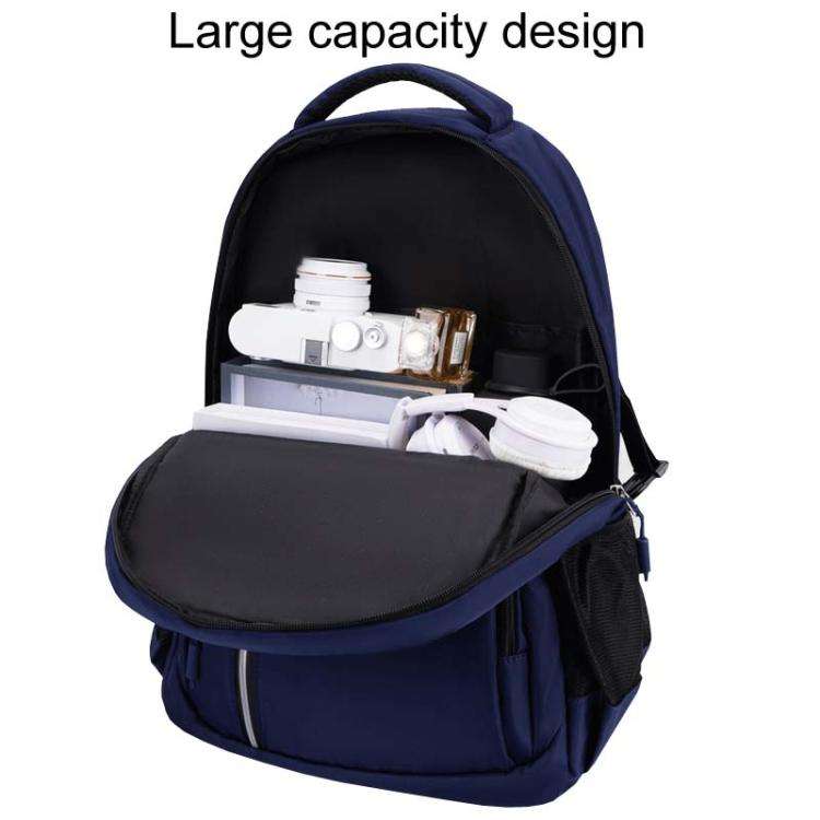 SKV B23344 Men Large Capacity Business Laptop Backpack Outdoor Traveling Double Shoulder Bag(Blue)